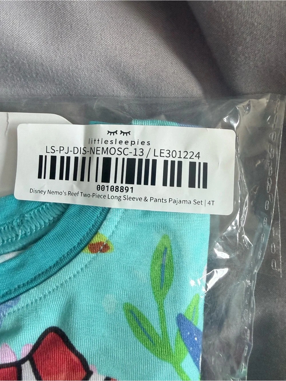 Little Sleepies Finding Nemo long sleeve 4T